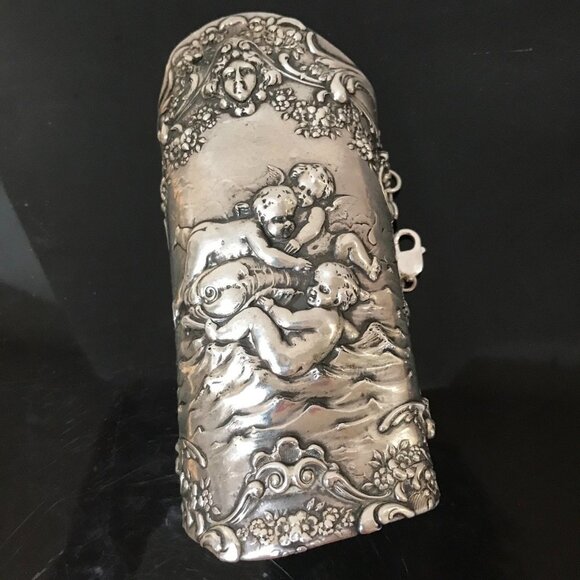 Cherub Gorham Sterling Silver 925 Bracer Wide Cuff Bracelet Gladiator Victorian - Picture 4 of 11